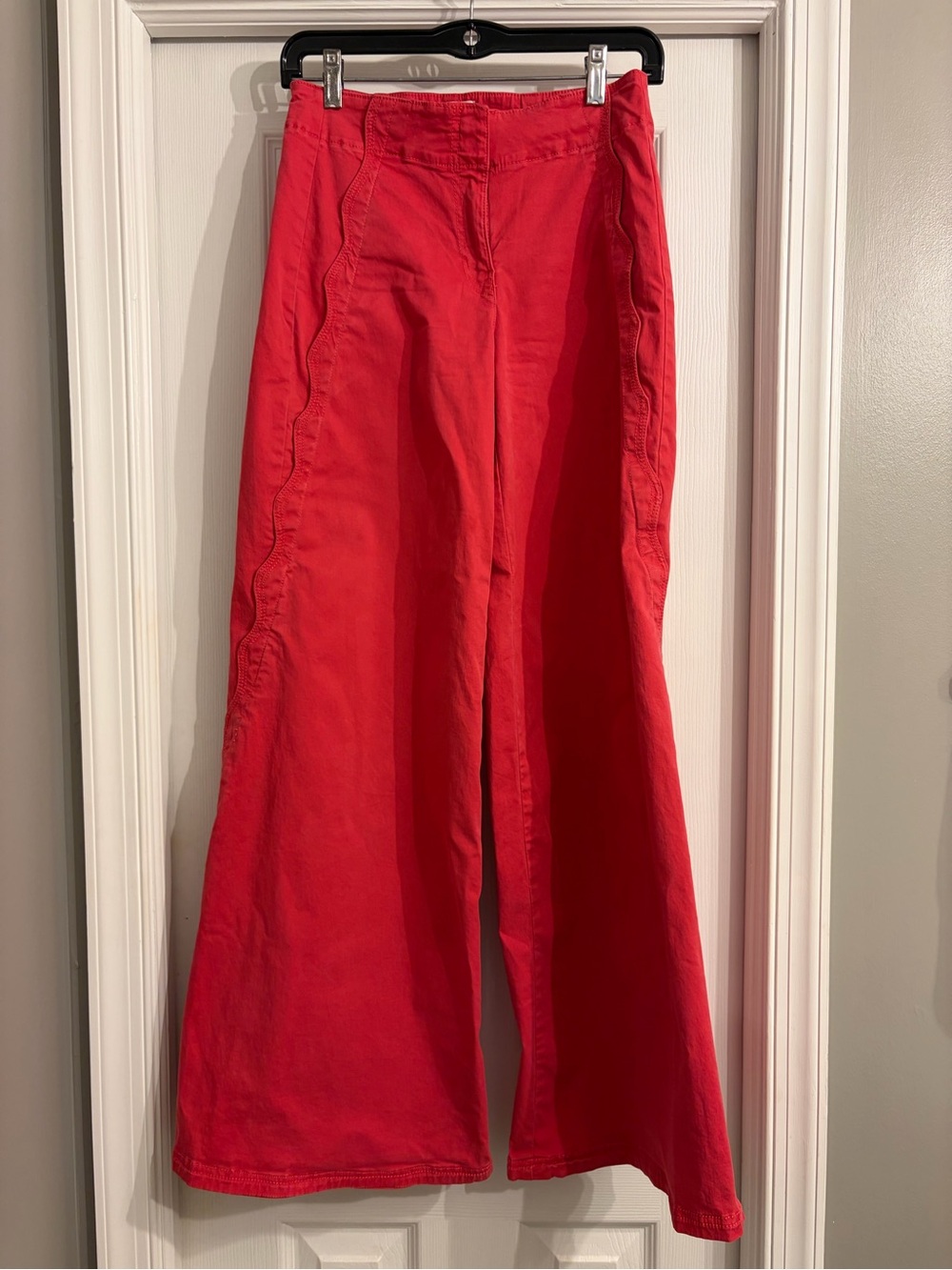 Maeve Bold Red Wide-Leg Jeans